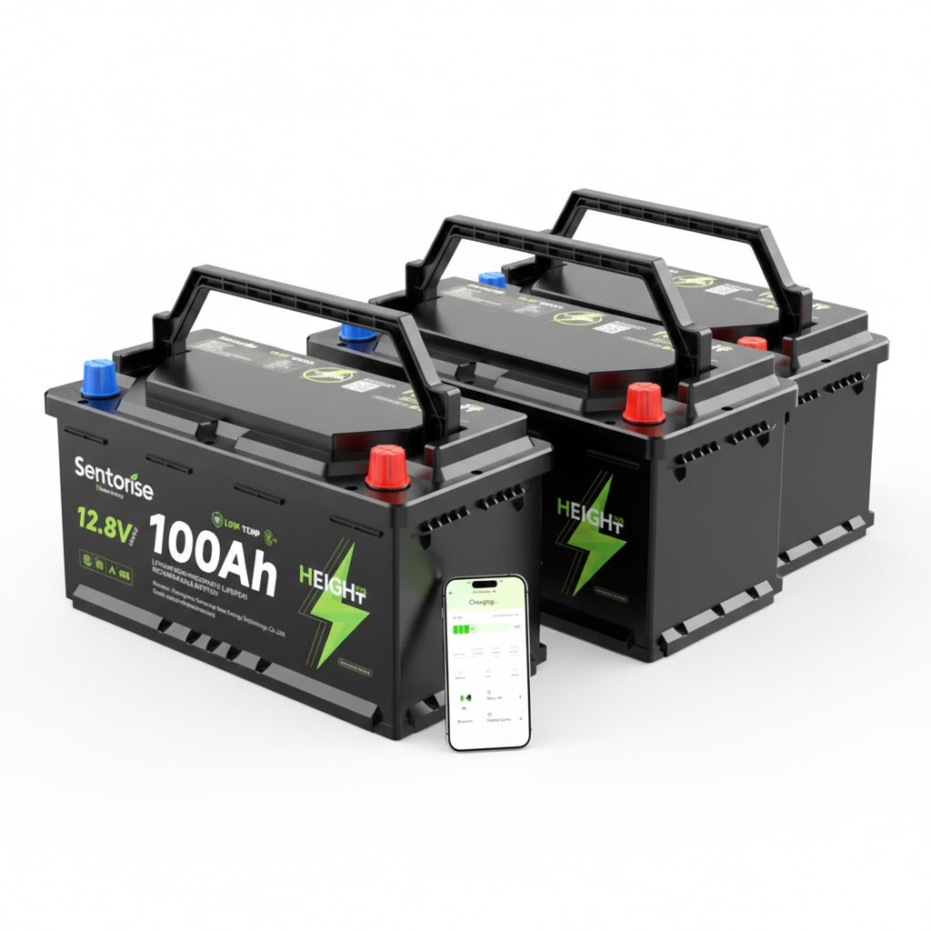 Sentorise 12V 100Ah LiFePO₄ Underfloor Battery | DIN H8 Fit for RV & Van Installation
