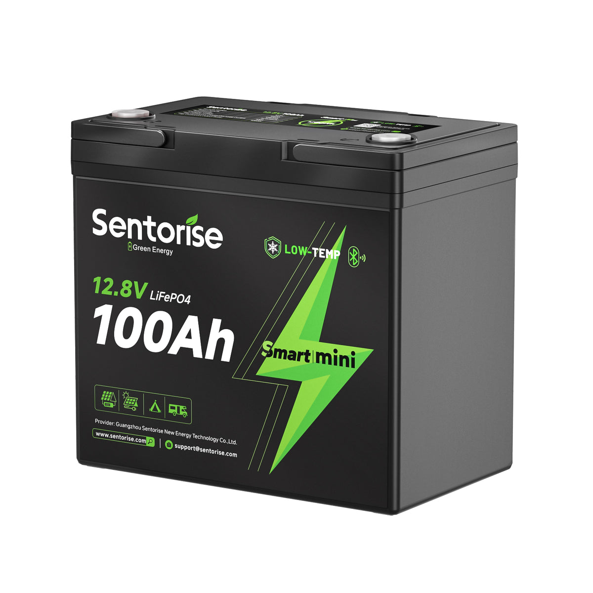 Sentorise 12V 100Ah SuperMini LiFePO4-Batterie mit Bluetooth Hauptbild