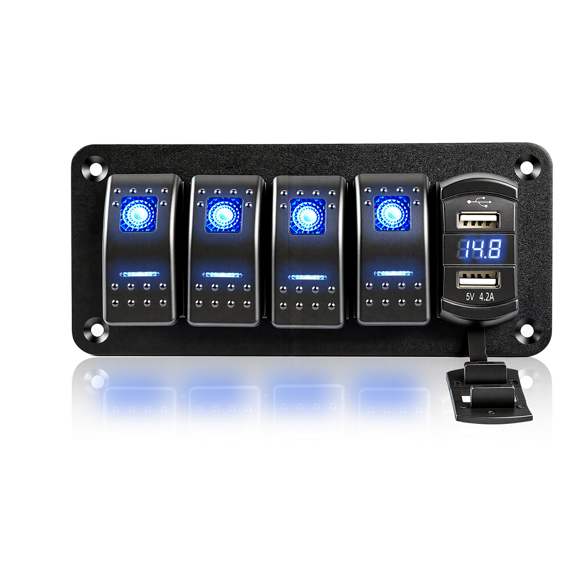 4 Gang 12V/24V Switch Panel with USB-C and Voltmeter Hauptbild