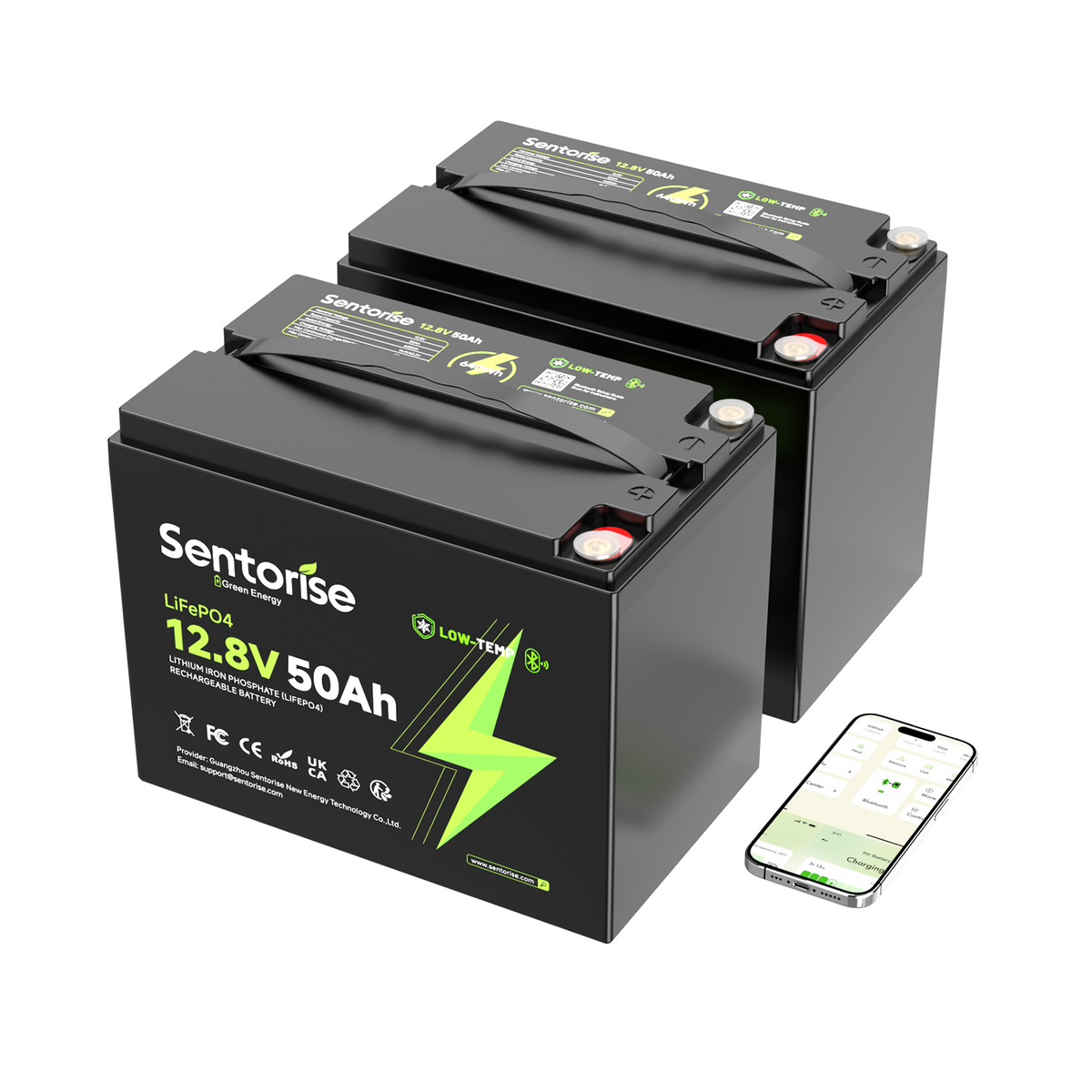12V 50Ah LiFePO4-Batterie mit Bluetooth