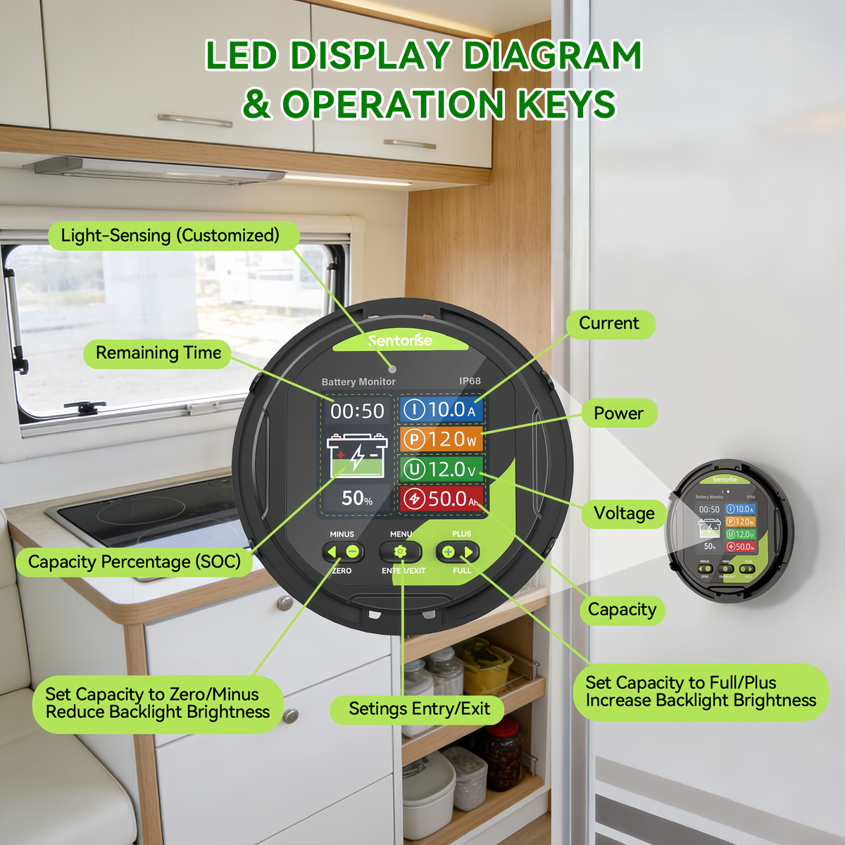 500A IP68 Battery Monitor for 8–100V Systems Zweitbild